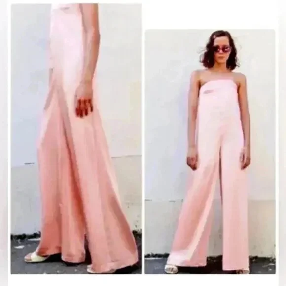 Zara pink wide leg jumpsuit - Picture 7 of 14